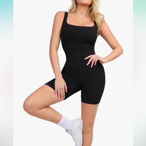 Popilush Pants - Popilush Black The Shapewear Rompers Built - In Bra L